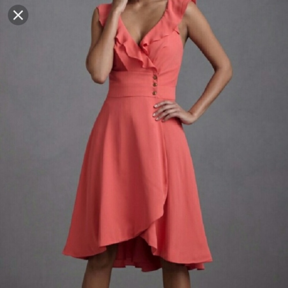 Anthropologie Quillaree wrap ruffle dress